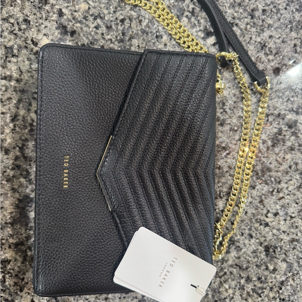Ted Baker Black Leather Beckeey Women's Envelope Cross-Body